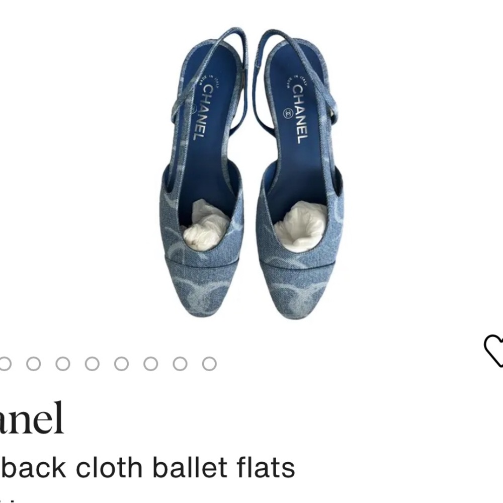 CHANEL denim sling back Ballet Flats